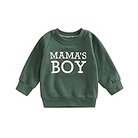 Engofs Toddler Baby Boy Girl Crewneck Sweatshirt Letters Pullover Tops Sweater Fall Winter Clothes Green 18-24 Months