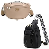 Eslcorri Small Sling Bag - Fanny Pack Crossbody Bags for Women Vegan Leather Chest Bum Belt Bag Waist Packs Casual Daypack Backpack Phone Purse for Travel Shopping Everywhere
