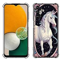 Galaxy A14 5G Case,Beautiful Unicorn Flowers Drop Protection Shockproof Case TPU Full Body Protective Scratch-Resistant Cover for Samsung Galaxy A14 5G