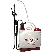 Chapin 61500 4-Gallon Made in USA Euro Style Backpack Sprayer with Poly Fan/Cone Nozzles, Cushion Grip Shut-Off, Padded Adjustable Straps, 2-Stage Filtration System, Translucent White