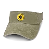 Sunflower Floral Leaky Top Denim Hat Print Sun Visor Hat Baseball Cap Golf Hat for Adult