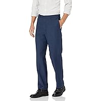 Men's Flat Front Linen Blend Dress Pant, Regular Fit, Lightweight Summer Pants for Men