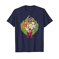Disney The Muppets Christmas Muppet Group Wreath T-Shirt
