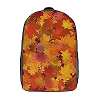 Autumn Maple Leaves 17 Inches Unisex Laptop Backpack Lightweight Shoulder Bag Travel Daypack