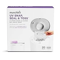 Munchkin® UV Snap, Seal & Toss Diaper Pail Refill Bags, Holds 600 Diapers, 20 Count