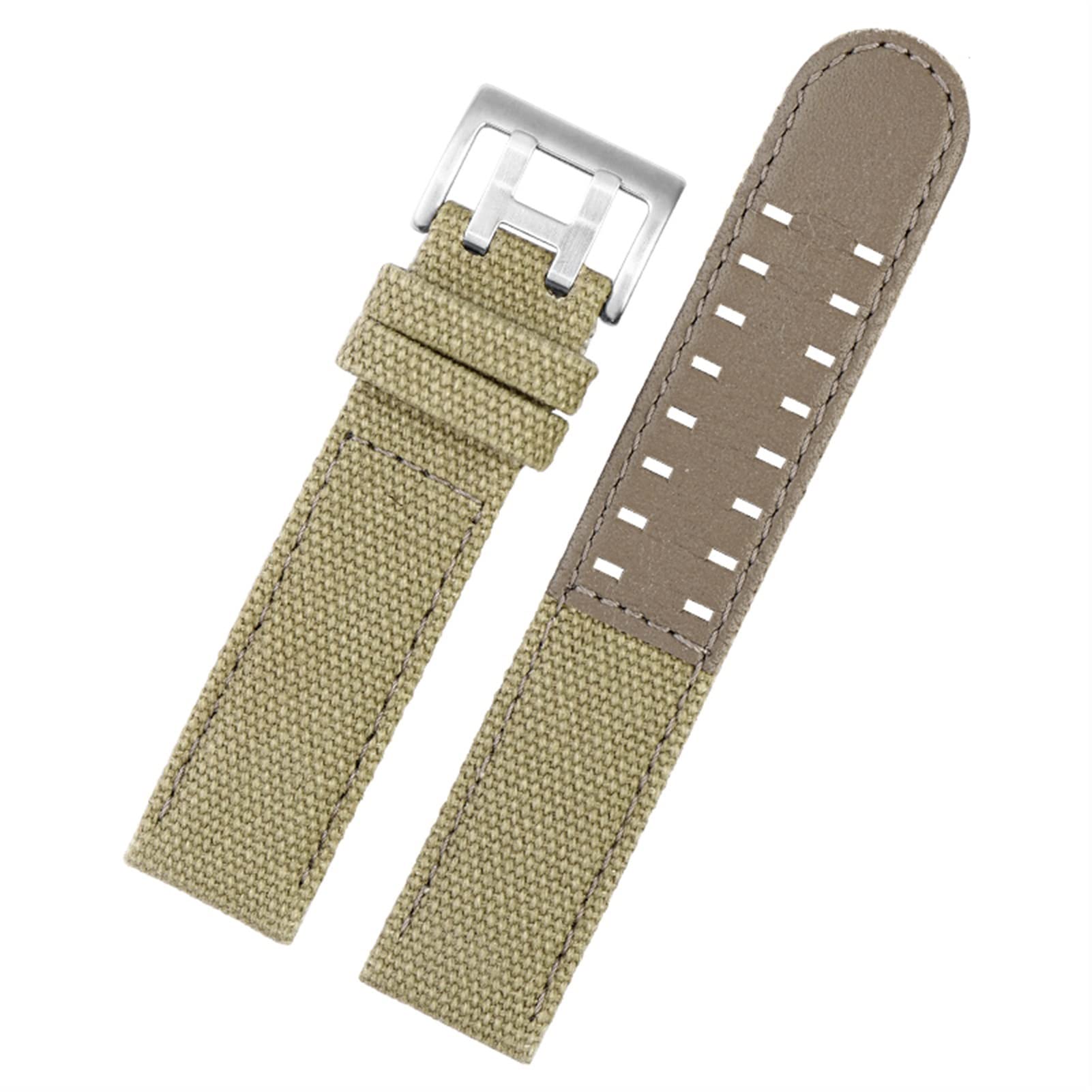 HAODEE for Hamilton Khaki Field Watch h760250/h77616533/h70605963 H68201993 Watch Strap Genuine Leather Nylon Men Watch Band 20mm 22mm (Color : Khaki Black Clasp, Size : 20mm)