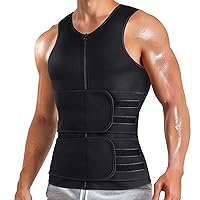 Sauna Sweat Slimming Tank Top For Men Sauna Vest Sweat T-shirt Body Shaper Fitness Fat Burner Sauna Suit Sauna Suits (Color : Black, Size : XX-Large)