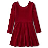 The Children's Place Girls' One Size Long Sleeve Velour Dress
