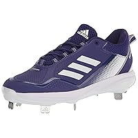 adidas Men's Icon 7 Baseball Shoe, White/Team Collegiate Purple/Team Collegiate Purp, 16