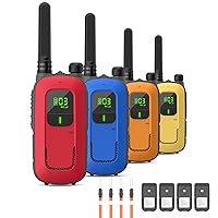 Radioddity FS-T3 Walkie Talkies for Adults Kids Long Range 4 Pack Rechargeable Walky Talky FRS Two Way Radio, 22 Channels License Free USB Charging with Flashlight Earpiece for Camping Hiking