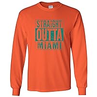 UGP Campus Apparel Straight Outta Miami - Miami Football Long Sleeve T Shirt - X-Large - Orange
