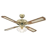 78017 Comet One-Light 132 cm Five-Blade Indoor Ceiling Fan, White Finish with Frosted Glass