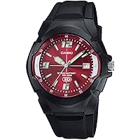 Casio MW-600F-4AV Standard Analog Men's Watch, Genuine Box, Black, Bordeaux Overseas Model