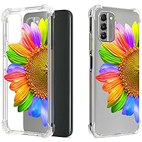 CoverON Compitable with Nokia G400 5G Case for Women, Slim Floral Design Transparent TPU Rubber Girl Flexible Skin Sleeve Cover Fit Nokia G400 Phone Case - Rainbow Sunflower