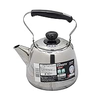 Yoshikawa YH8094 Japanese Kettle, 0.7 gal (2.3 L) Wide Mouth Variety Kettle, Silver