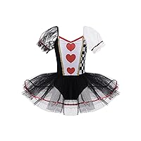 Kids Girls Queen Costumes Little Princess Red Heart Tutu Dress Dancewear Halloween Cosplay Party Costumes