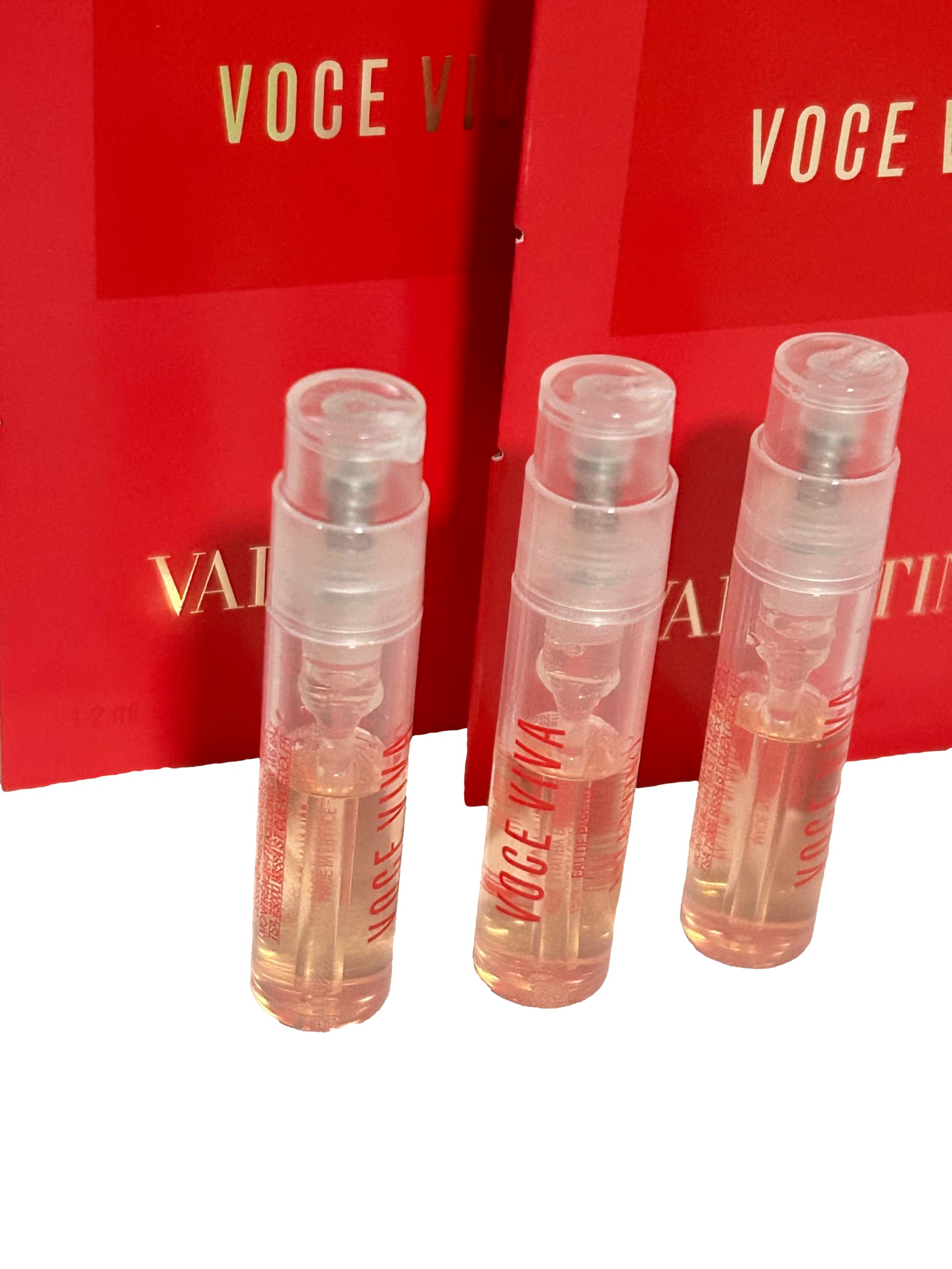 Valentino Voce Viva Eau de Parfum, Women Spray Perfume Trial Sample Size, 0.04 fl oz (set of 3)