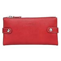 Banuce Full Grains Italian Leather Long Bifold Wallet for Women Clutch Purse Zipper Multi Card Organizer