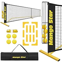 Pickleball Net, 22FT Portable Pickleball Nets with Exclusive Ball Holder, Court Marker, 4 Pickleballs, Tape Measure, Regulation Size Pickle Ball Net for Outdoor Indoor Driveway