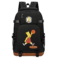 Teens The Simpsons Printed Daypack Wear Resistant Bookbag for Students-Durable Travel Knapsack for Youth