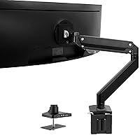 VIVO Premium Aluminum Heavy Duty Monitor Arm with 3.0 USB Ports, Fits Ultrawide Monitors up to 49 inches and 33 lbs, Single Desk Mount Stand, Pneumatic Height, Max VESA 100x100, Black, STAND-V101G1U