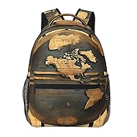 Ancient World Globe print Lightweight Bookbag Casual Laptop Backpack for Men Women College backpack