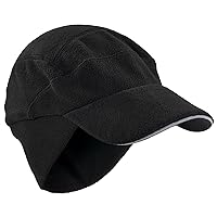 Ergodyne Standard Winter Baseball Cap with Ear Flaps, Black, One Size