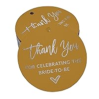 Pack of 50 Real Silver Foil Paper Tags Thank You for Celebrating The Bride to Be Bridal Shower Favor Hang Tags