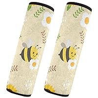 Bee Sunflower Seatbelt Covers Car Seat Belt Cover Super Soft Seat Belt Covers for Adults Kids Car Seat Shoulder Strap Harness Pads for Women Men Car Truck Backpack, 2 Pack