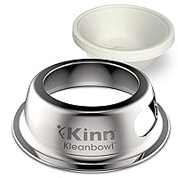 Kleanbowl Pet Bowl Stainless Steel Frame with Compostable Refills, 8 oz (Pack of 1) – Spill-Proof Stable Disposable Pet Bowls for Easy Cleaning and Healthy Pets