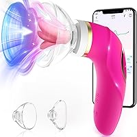 Sucking Vibrator Womens Sex Toys - Upgraded APP Adult Toys, 5 Tongue Licking Vibrators, 8 Auto & 1 Manual Suction Sex Toy, Nipples Anal Clitoral G Spot Vibrator Stimulator for Female Couples Sex Toys