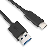 USB3.2 Gen2x1 A to C Cable, USB C Cable, USB-A to USB-C, 10Gbps High Speed Data Transfer, USB Charging Cable. Black, 6 inch