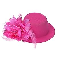 Flower Mini Top Hat Hair Clip Feather Fascinator Burlesque Derby Cocktail Tea Party Headwear for Women Ladies