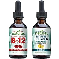 Organic B12 Drops and Liquid Marine Collagen with Biotin