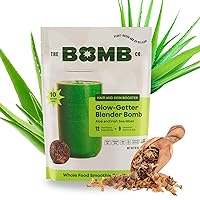 Blender Bombs The Bomb Co, Glow Getter, Superfood Smoothie Supplement, Smoothie Mix with Flax, Hemp, Irish Sea Moss, & Amino Acids for Hair & Skin Support, Gluten Free, High Fiber, 10 Servings