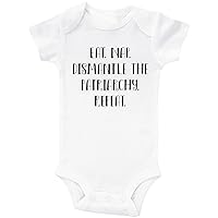 Funny Feminist Onesie, EAT. NAP. DISMANTLE THE PATRIARCHY. REPEAT, Unisex Feminism Baby Clothes, Girl Power Onesie