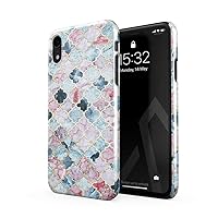 BURGA Phone Case Compatible with iPhone XR - Pink Beach Purple Moroccan Tiles Pattern Marrakesh Mosaic Cute Case for Women Thin Design Durable Hard Plastic Protective Case