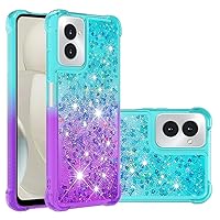 Compatible with Motorola Moto G Stylus 5G 2024 Case Girls Women Liquid Glitter Heavy Duty Shockproof Cover Soft TPU Bumper Silicone Protective Cover for Moto G Stylus 5G 2024 Gradient Blue