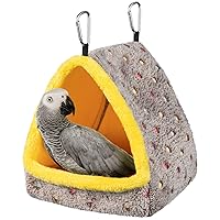 MEWTOGO Large Winter Warm Bird Nest House, Comfortable Bird Bed for Cage with Mat, Hanging Hammock Shed Hideaway Hut for Macaws African Grey Amazon Parrots