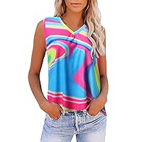 Womens Long Sleeve Tops Dressy Casual Plus Size Womens Round Neck Sleeveless Top T Shirt Fashion Pattern Trend