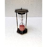 Brown Antique Materials: Brass & Glass Antique Brown Hourglass, Bronze Sand Timer, Tabletop Hourglass 5 Inch Approx