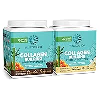 Sunwarrior Vegan Collagen Peptide Building Powder with Hyaluronic Acid | 20 Servings Chocolate & Vanilla Flavored