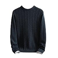 Winter Cashmere Sweater for Men Double Strand Thickened Warm Round Neck Pullover Knitted Pullover Sweater