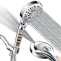 Handheld Shower Head with Filter: INAVAMZ 10 Spray Modes Shower Head High Pressure with ON/OFF Pause Switch, 15 Stage Shower Water Filter for Hard Water Remove Chlorine and Harmful Substances