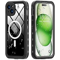 Hllhunkhe for iPhone 15 Plus Case Waterproof - iPhone 15 Plus with Screen Protector Case - Full Body Shockproof Dustproof Phone Protective Case for iPhone 15 Plus Cover 6.7'', Black/Clear