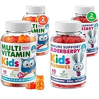 DR. MORITZ Kids Multivitamin Gummies (2 Pack) and Elderberry Gummies for Kids (2 Pack)