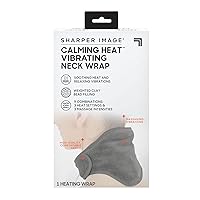 Calming Heat Neck Wrap by Sharper Image Personal Electric Neck Heating Pad with Vibrations, 3 Heat & 3 Vibration Settings- 9 Relaxing Combinations