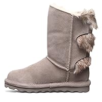 BEARPAW Eloise Youth Stone Boot | Youth's Boot Classic Suede | Youth's Slip On Boot | Comfortable Winter Boot | Multiple Sizes