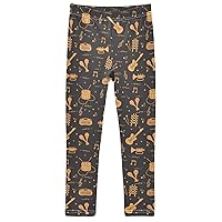 Guitar Maraca Girl's Leggings Soft Ankle Length Active Stretch Pants Bottoms 4-10 Years