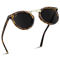 WearMe Pro Polarized Round Retro Double-Bridge Vintage Women's Sunglasses